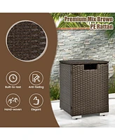Skonyon 2-in-1 Patio Rattan Gas Propane Tank Cover for 20 lbs Propane Tanks-Brown