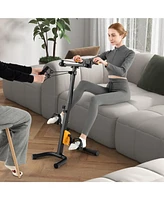Skonyon Folding Pedal Exercise Bike with Adjustable Resistance-Yellow