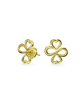 Bling Jewelry Ayllu Amulet Talisman Inspirational Intertwine Symbol Heart Infinity Clover For Love Luck Unity Stud Earrings Rose Gold Plated .925 Ster