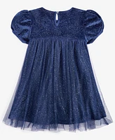 Epic Threads Toddler Girls Short-Sleeve Glitter Velour Tulle Dress, Created for Macy's