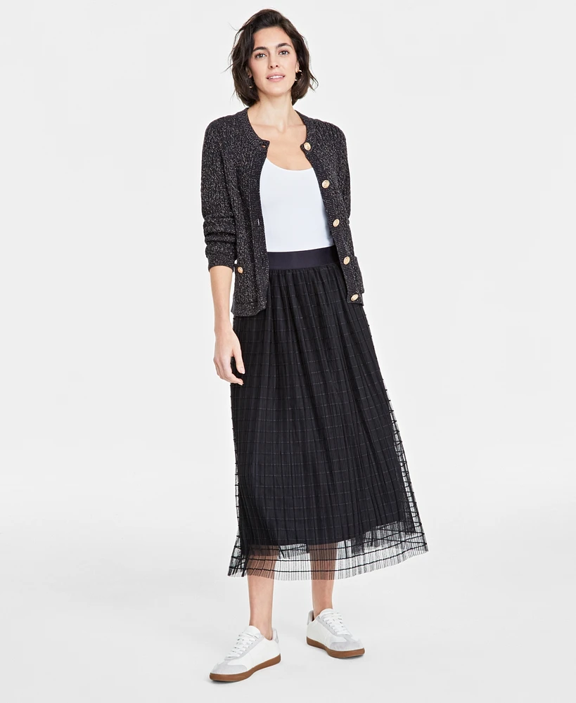 On 34th Women's Pull-On A-Line Tulle Midi Skirt, Created for Macy's