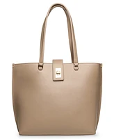 Anne Klein Women's Enamel Turn Lock Tote Bag