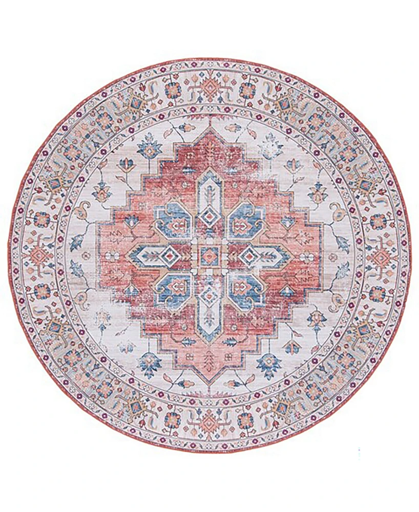 Safavieh Tucson Washable TSN109B 6'x6' Round Area Rug