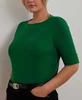 Lauren Ralph Plus Elbow-Sleeve Top