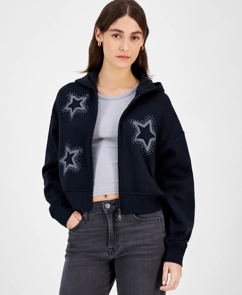 Grayson Threads, The Label Juniors' Rhinestone Star Graphic Hoodie