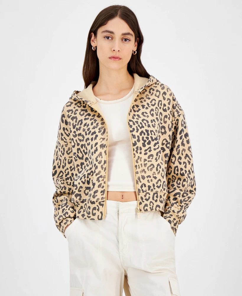 Grayson Threads, The Label Juniors' Leopard Zip Hoodie