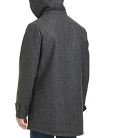 Vince Camuto Men's Hooded Zip and Snap-Front Coat