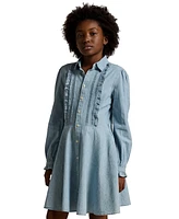 Polo Ralph Lauren Big Girls Ruffled Cotton Chambray Dress