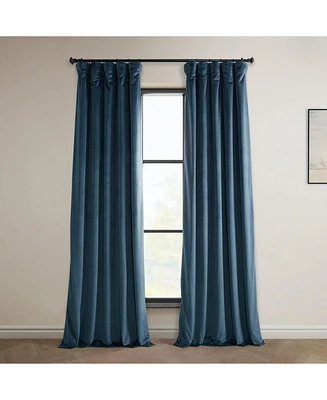 Half Price Drapes Avalon Blue Heritage Plush Velvet Room Darkening Curtain