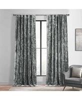 Half Price Drapes Stone Grey Lush Crush Velvet Room Darkening Curtain