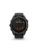 Garmin fenix 8 51mm, Saphire Solar, Outdoor & Fitness Gps Smartwatch, Carbon Gray Titanium Black, Black/Pebble Gray Band, Na