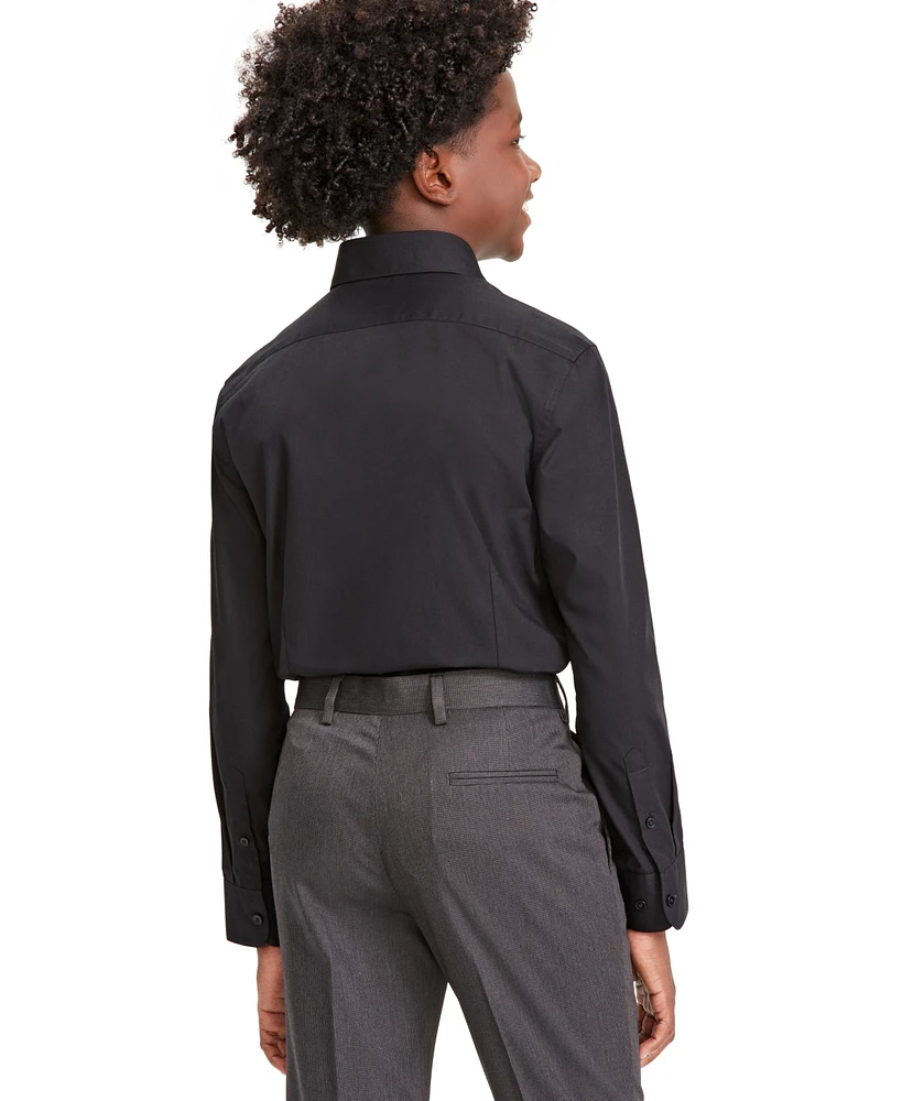 Kenneth Cole Reaction Big Boys Solid Long-Sleeve Classic-Fit Dress Shirt