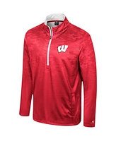 Colosseum Men's Red Wisconsin Badgers The Machine Half-Zip Jacket