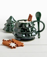 Ttu Gallery Green Tree Mug with Lid & Spoon