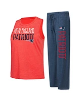 Concepts Sport Women's Navy/Red New England Patriots Muscle Tank Top Pants Lounge Set