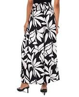 Vince Camuoto Women's Printed Smocked-Waist Wide-Leg Pants