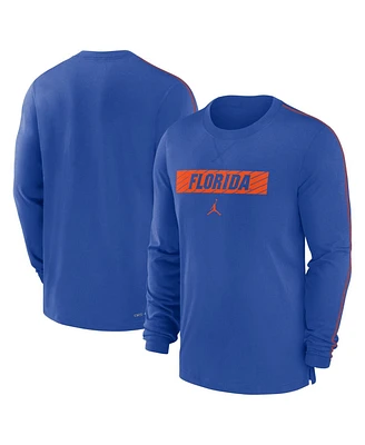 Jordan Men's Royal Florida Gators 2024 Sideline Player Tri-Blend Performance Long Sleeve T-Shirt