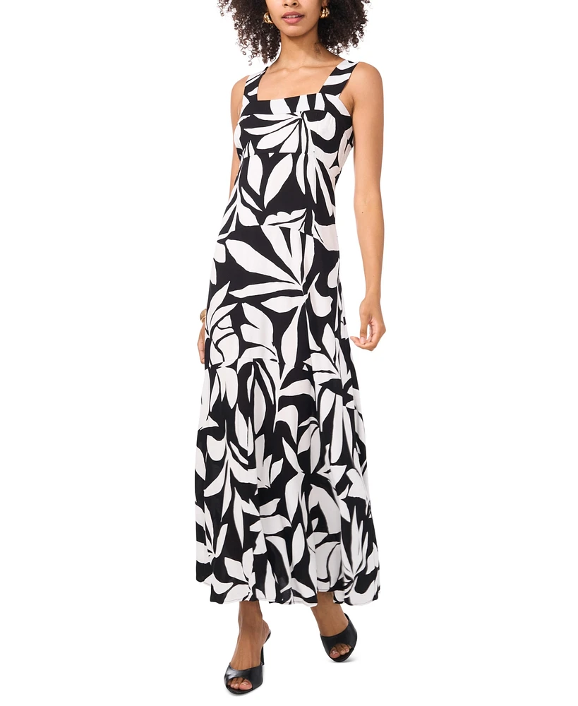 Vince Camuto Women's Printed Sleeveless Square-Neck Maxi Dress