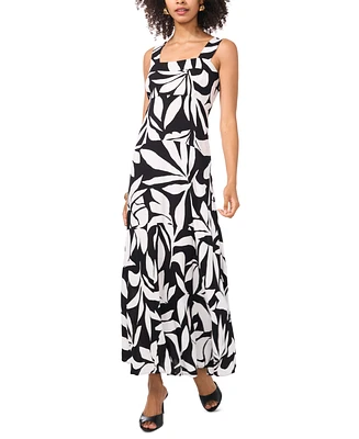 Vince Camuto Women's Printed Sleeveless Square-Neck Maxi Dress