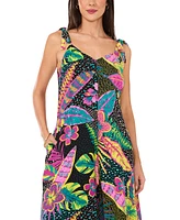 Vince Camuto Women's Printed V-Neck Wide-Leg Jumpsuit