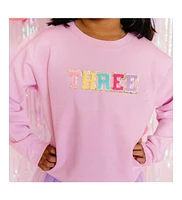 Sweet Wink Toddler Girls Third Birthday Patch Sweatshirt