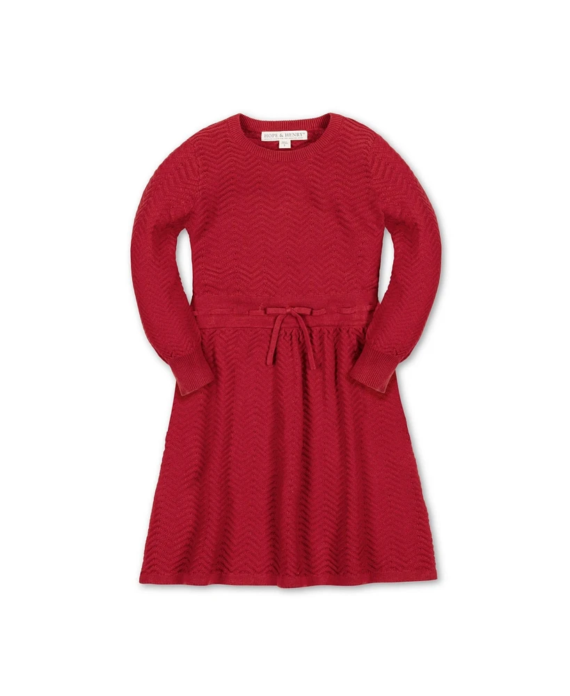 Hope & Henry Baby Girls Organic Long Sleeve Balloon Sweater Dress