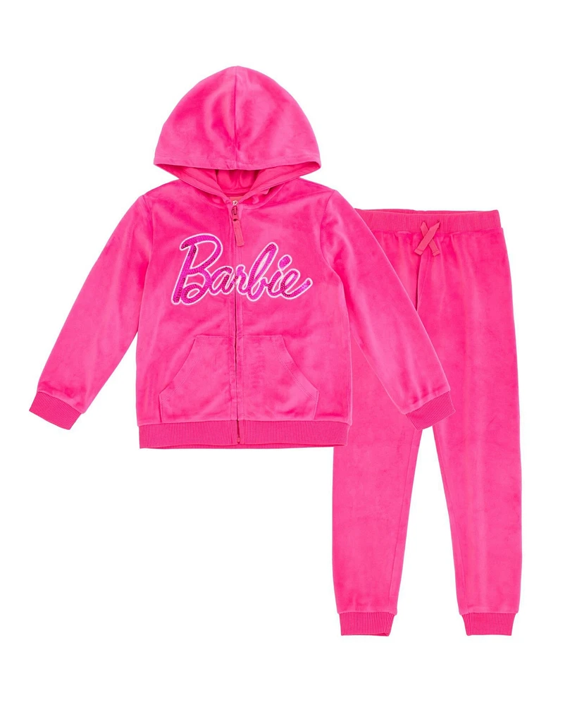 Barbie Toddler Girls Velour Matching Family Zip Up Hoodie Pants Outfit Set Newborn to Adult (Newborn - 2XL)