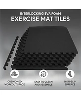 BalanceFrom Fitness Sq Ft Interlocking Eva Foam Exercise Mat Tiles