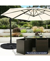 Sugift 4 Pieces Outdoor Cantilever Offset Patio Umbrella Base