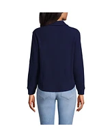 Lands' End Women's Waffle Relaxed Long Sleeve Shirt Jacket