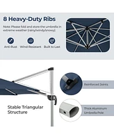 Sugift 11 Ft Outdoor Patio Umbrella with 360° Rotation and Adjustable Tilt-Navy