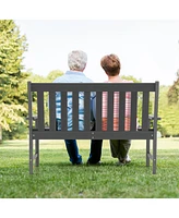 Garden Bench All-Weather Hdpe 2-Person Outdoor for Front Porch Backyard
