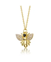 GiGiGirl 14K Gold Plated Cubic Zirconia Wasp Pendant Necklace