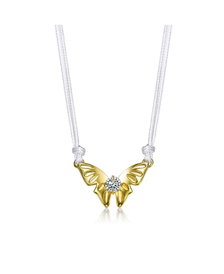 GigiGirl 14K Gold Plated Cubic Zirconia Butterfly Moth Pendant Necklace