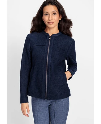 Olsen Women's Boiled Wool Zip Front Jacket