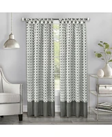 Kate Aurora 2 Pack: Modern Chic Geometric Tab Top Window Curtain Panels