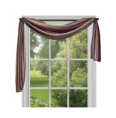 Kate Aurora Royal Ombre Crushed Semi Sheer Single Window Scarf Valance Treatment