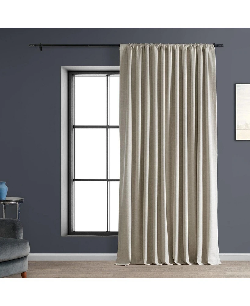 Half Price Drapes Light Beige Extra Wide Performance Linen Hotel Blackout Curtain