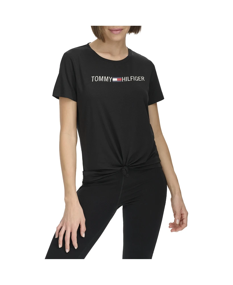 Tommy Hilfiger Women's Knot Front Logo T-Shirt