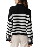 Sanctuary Women's Stay Cozy Striped Mock Neck Sweater