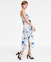 Karl Lagerfeld Paris Women's Geo-Print Square-Neck A-Line Dress