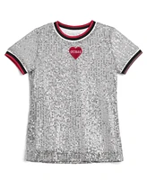 Guess Big Girls All-Over Sequin Short Sleeve T-shirt