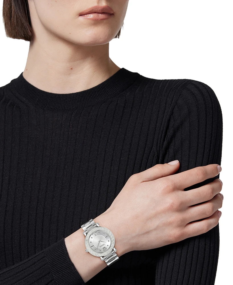 Versace Women's Swiss Greca Sphere Stainless Steel Bracelet Watch 35mm