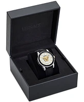 Versace Men's Swiss Black Leather Strap Watch 43mm