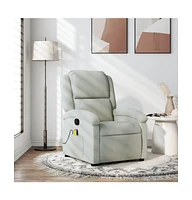 vidaXL Massage Recliner Chair Light Gray Velvet