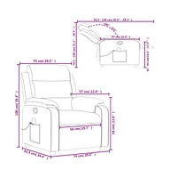 vidaXL Massage Recliner Chair Black Velvet