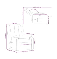 Massage Recliner Chair Cream Faux Leather