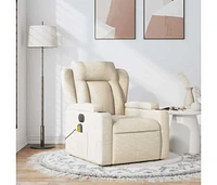 Massage Recliner Chair Cream Fabric