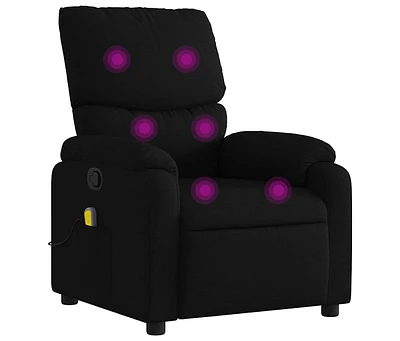 Massage Recliner Chair Black Fabric