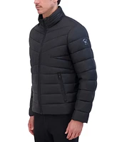 Kenneth Cole Men's Quilted Lightweight Hooded Zip-Front Puffer Jacket